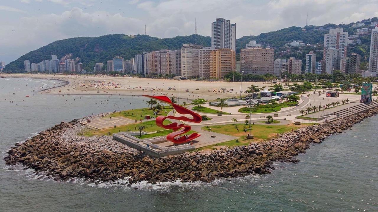 Апартаменты Kitnet Aconchegante Beira Mar. Сантос Экстерьер фото